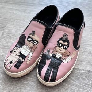 Dolce & Gabbana pink slip-on shoes sz 5